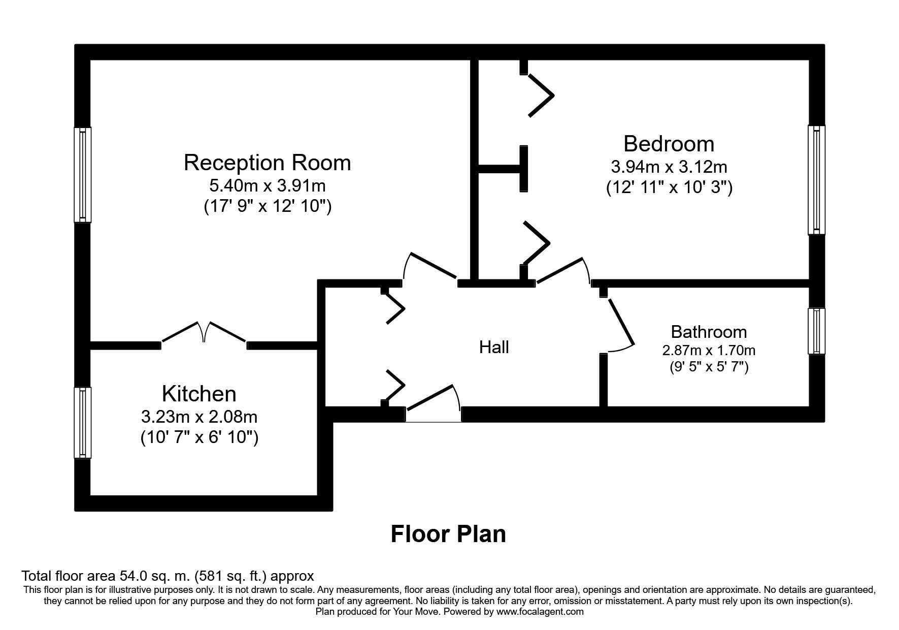 Floorplan of 1 bedroom  Flat to rent, Walnut Mews, Sutton, Surrey, SM2