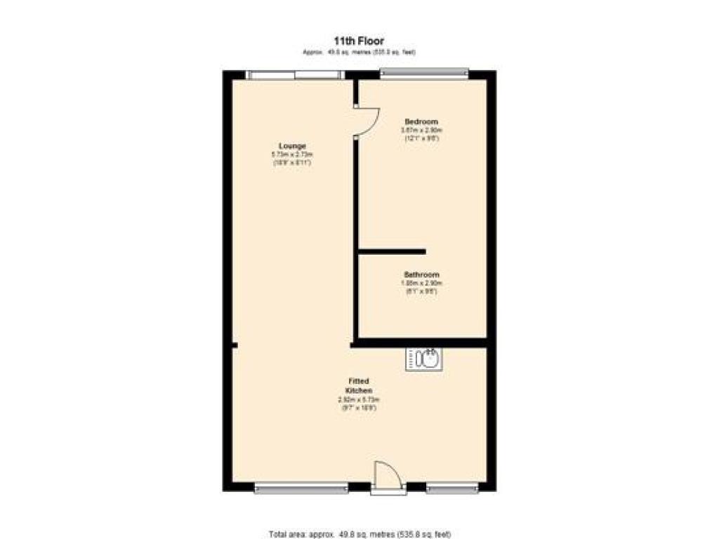 Floorplan of 1 bedroom Flat to rent, Leith Towers Grange Vale, Sutton, Surrey, SM2