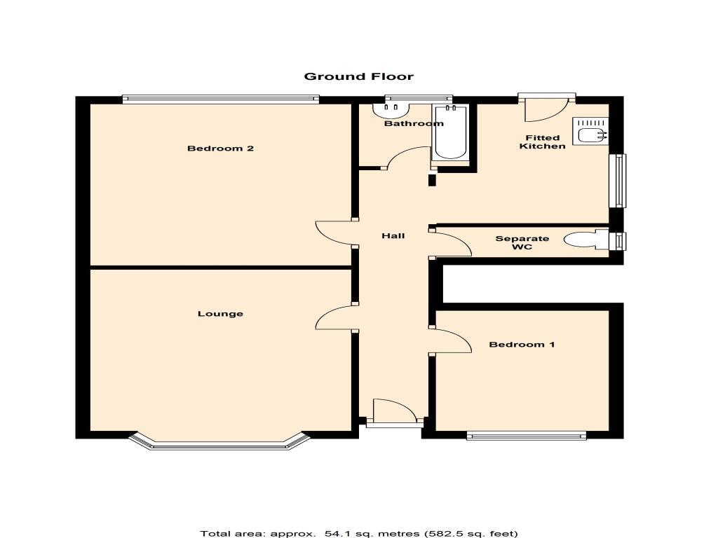 Floorplan of 2 bedroom  Flat to rent, Grove Avenue, Sutton, Surrey, SM1