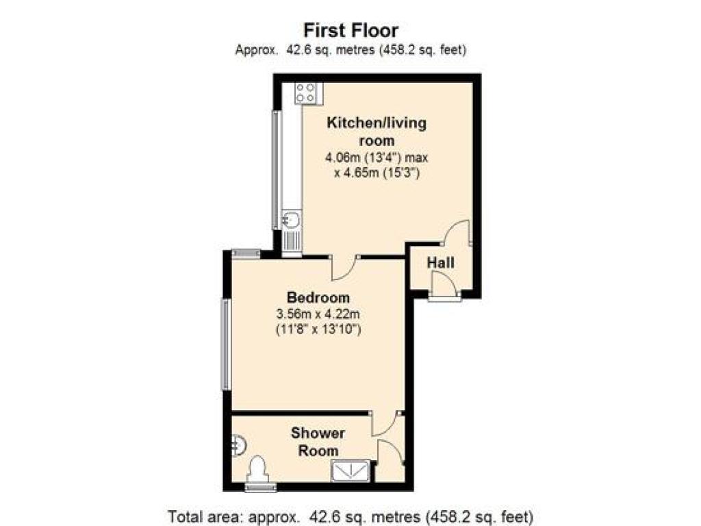 Floorplan of 1 bedroom  Flat to rent, Cedar Road, Sutton, Surrey, SM2