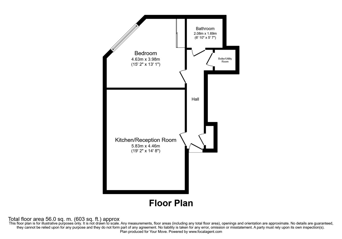 Floorplan of 1 bedroom  Flat to rent, Century House Station Way, Cheam, Surrey, SM3
