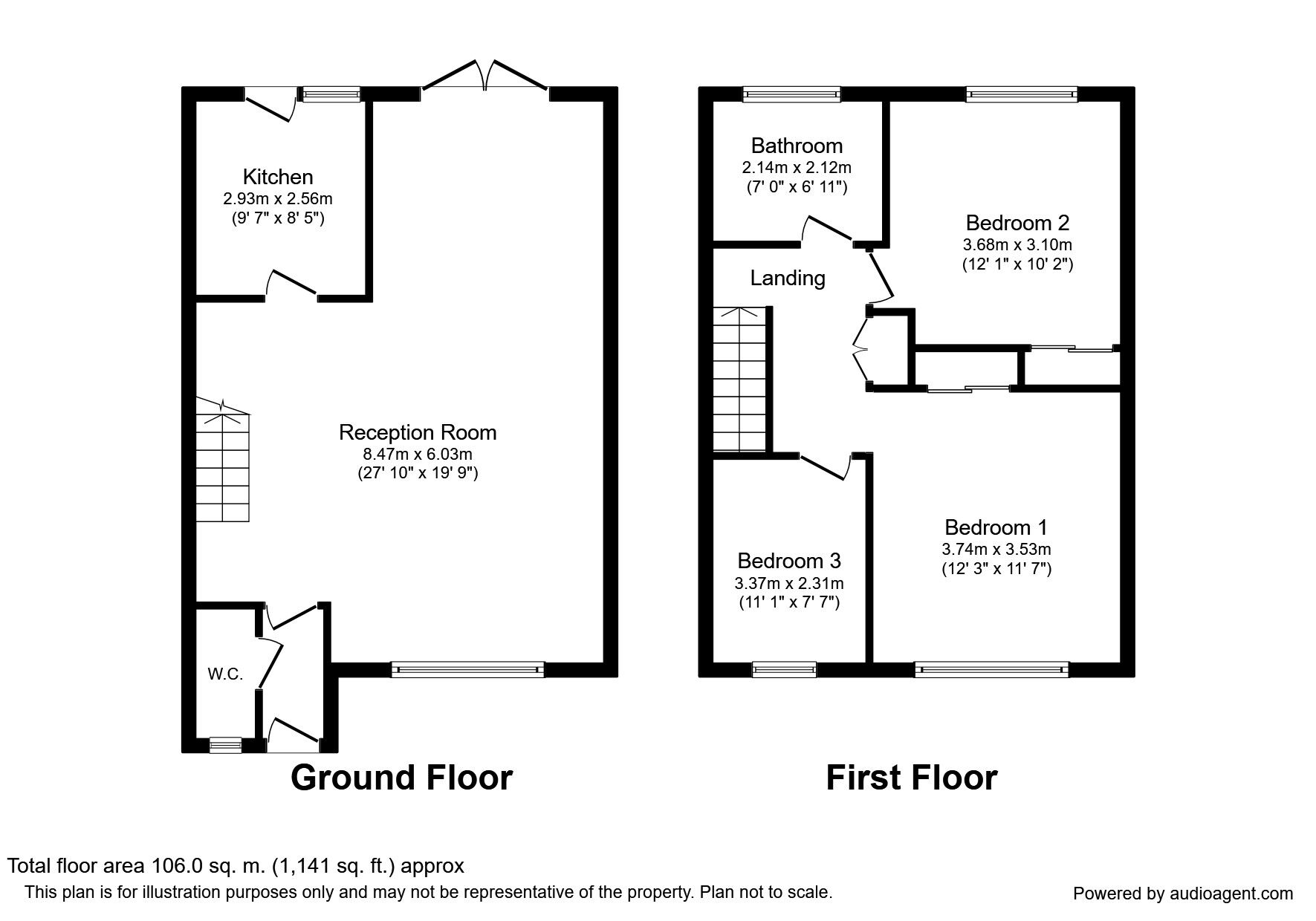 Floorplan of 3 bedroom Mid Terrace House to rent, The Tracery, Banstead, Surrey, SM7