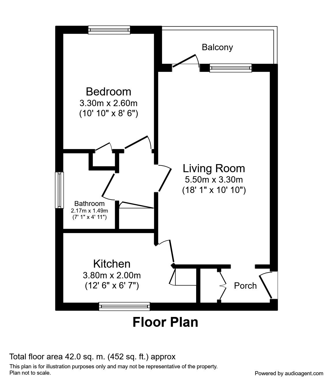 Floorplan of 1 bedroom  Flat to rent, York Road, Cheam, Surrey, SM2