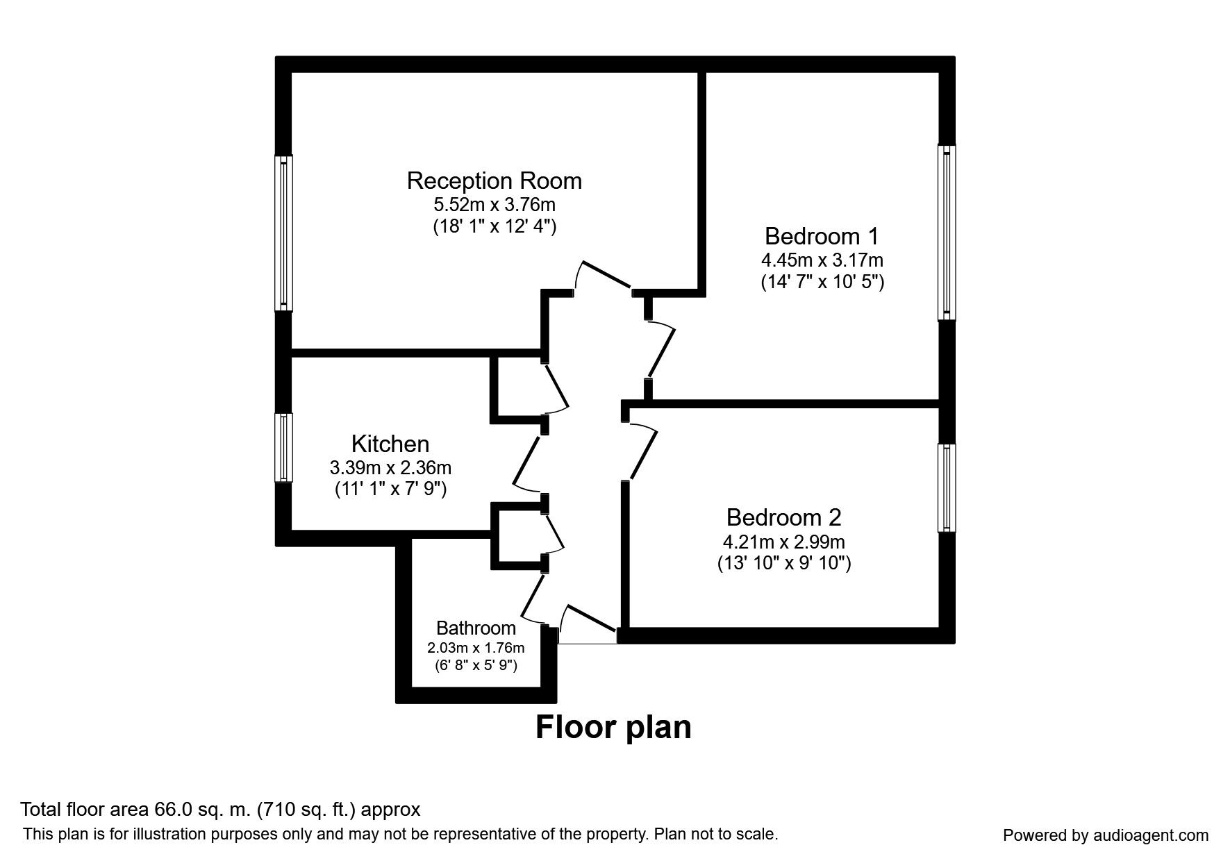 Floorplan of 2 bedroom Flat to rent, Homefield Park, Sutton, Surrey, SM1