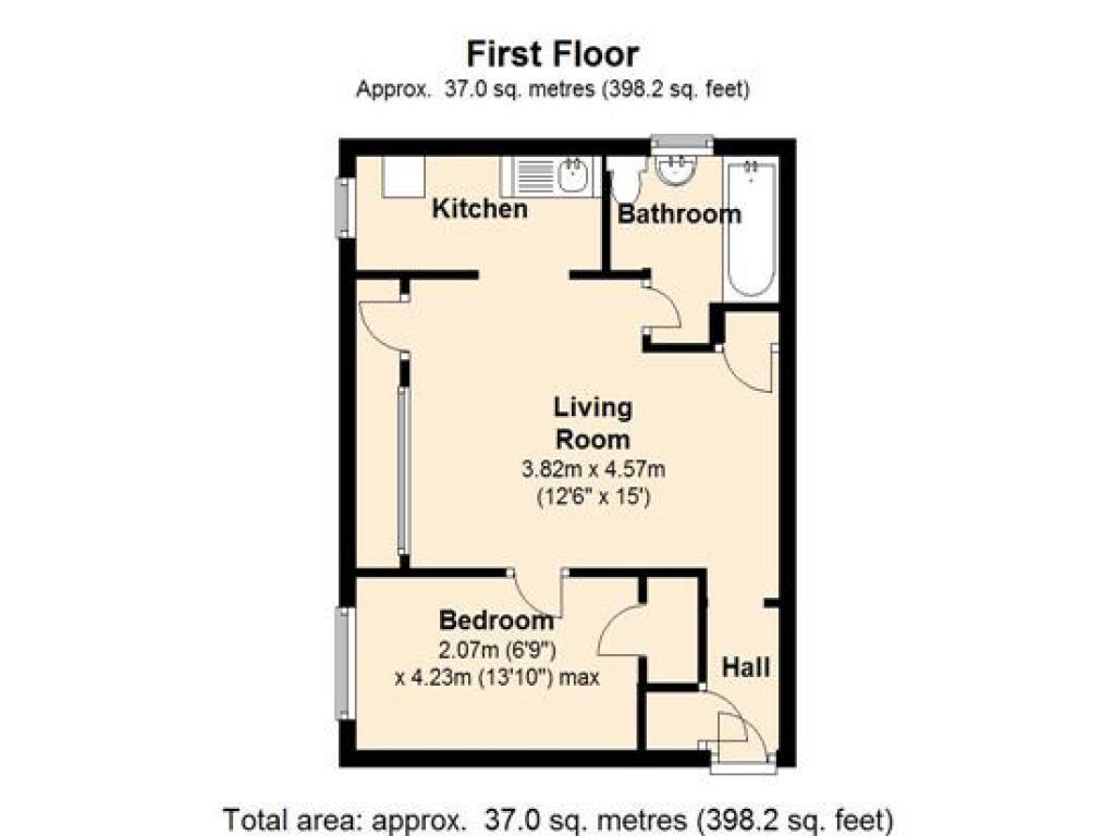 Floorplan of 1 bedroom  Flat to rent, Grange Road, Sutton, Surrey, SM2
