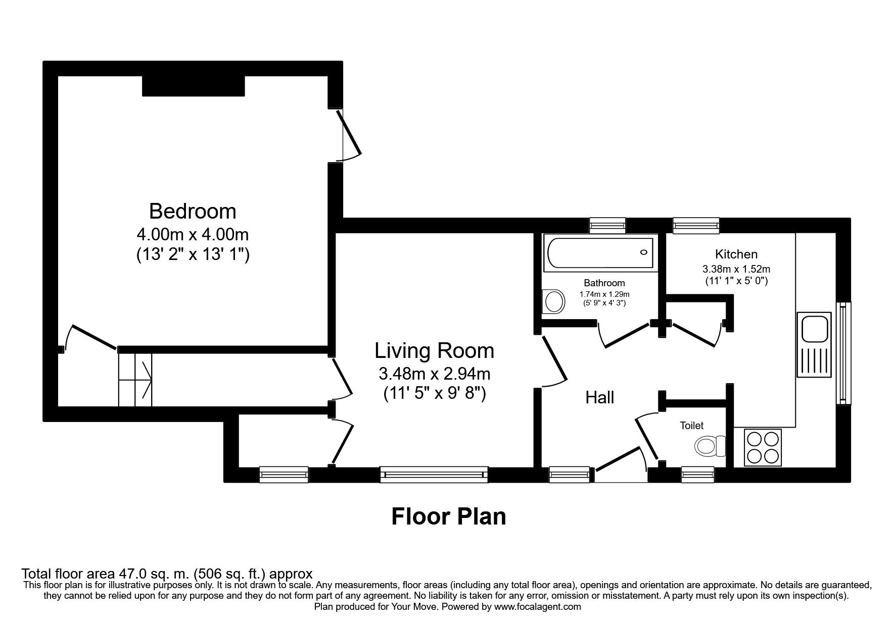 Floorplan of 1 bedroom  Flat for sale, St. Barnabas Road, Sutton, SM1