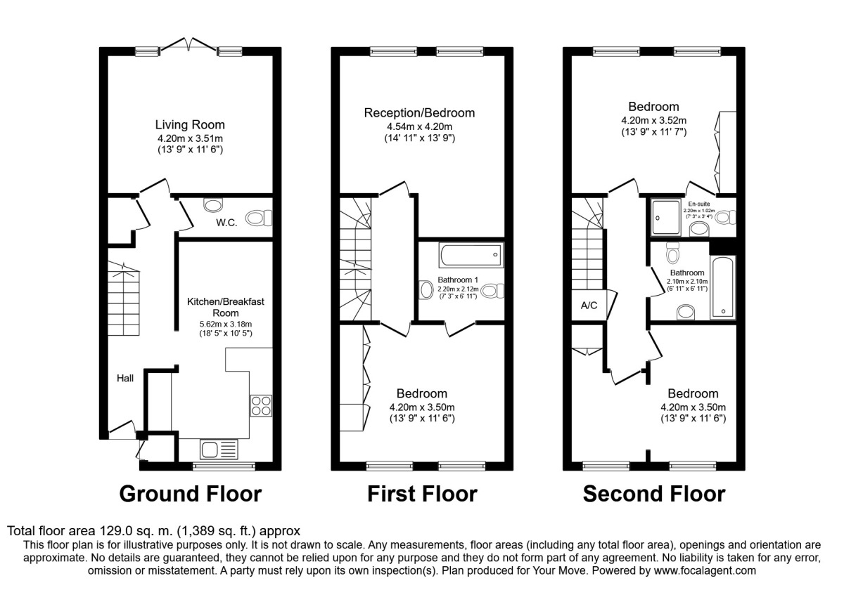 Floorplan of 4 bedroom  House to rent, Courtenay Avenue, Sutton, Surrey, SM2