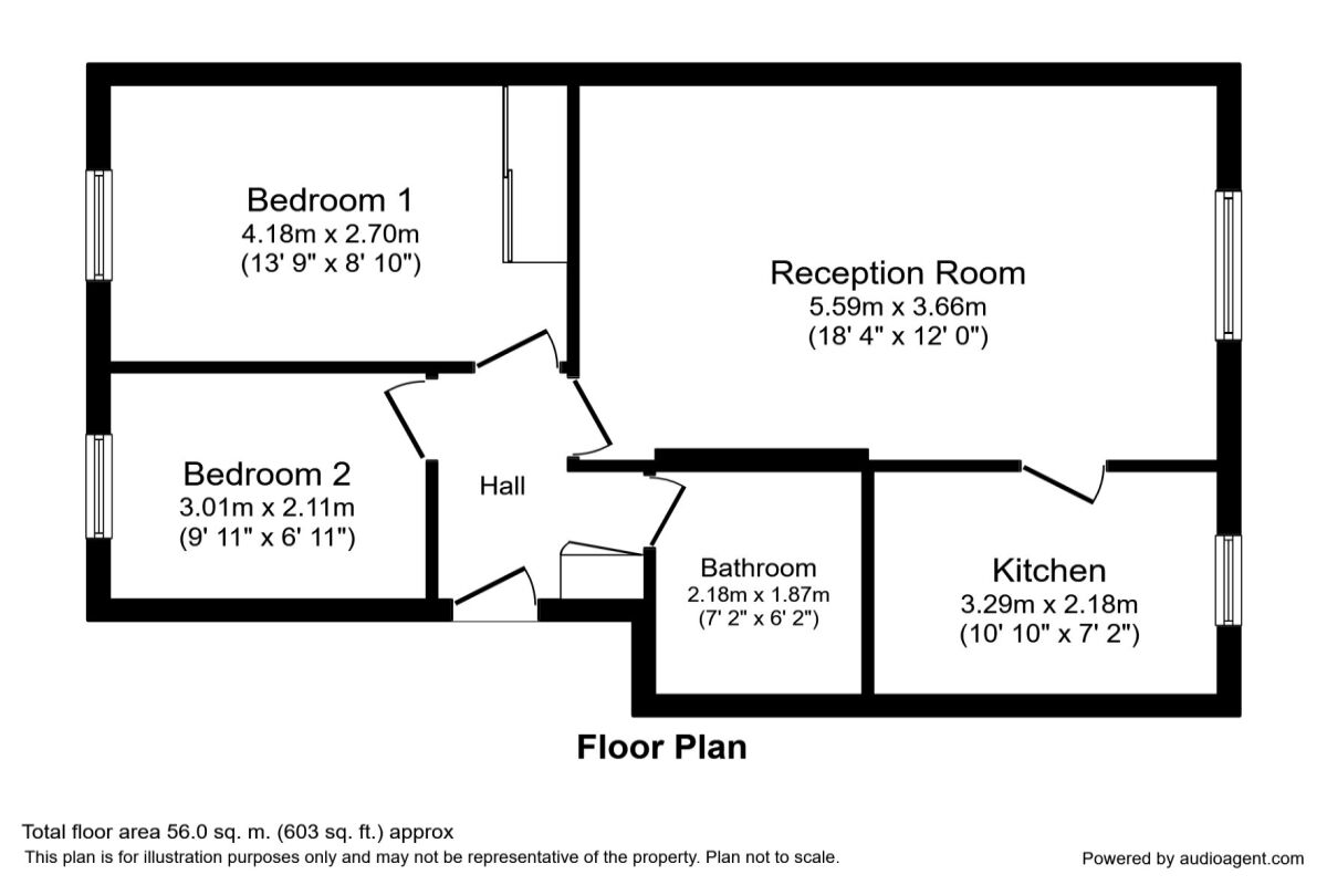 Floorplan of 2 bedroom  Flat to rent, All Saints Road, Sutton, Surrey, SM1