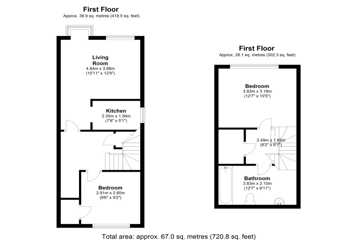 Floorplan of 2 bedroom  Flat to rent, Shott Close, Sutton, SM1