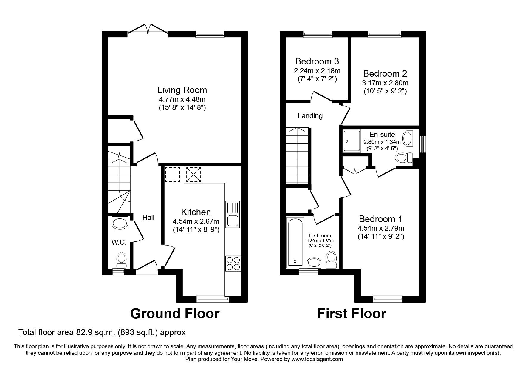 Floorplan of 3 bedroom  House to rent, Kenny Drive, Carshalton, SM5