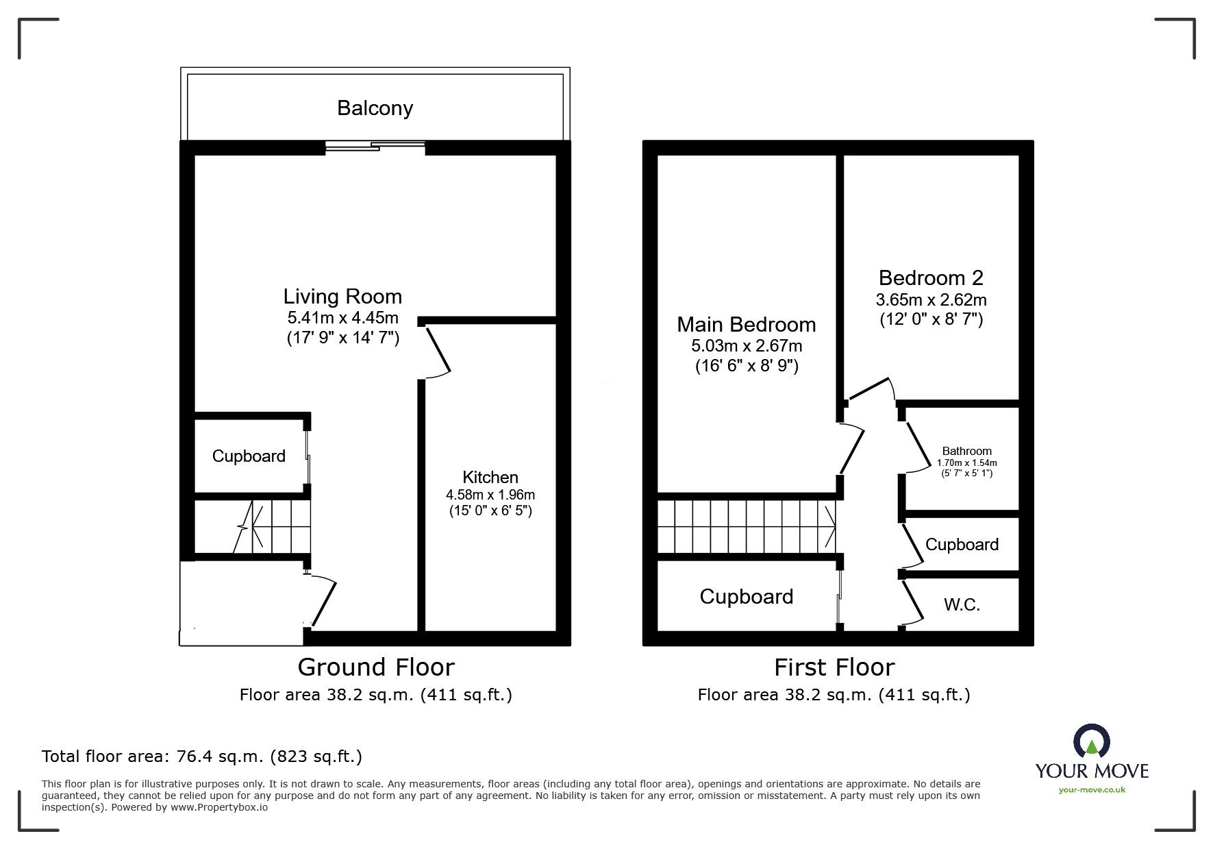 Floorplan of 2 bedroom  Flat for sale, Hulverston Close, Sutton, SM2