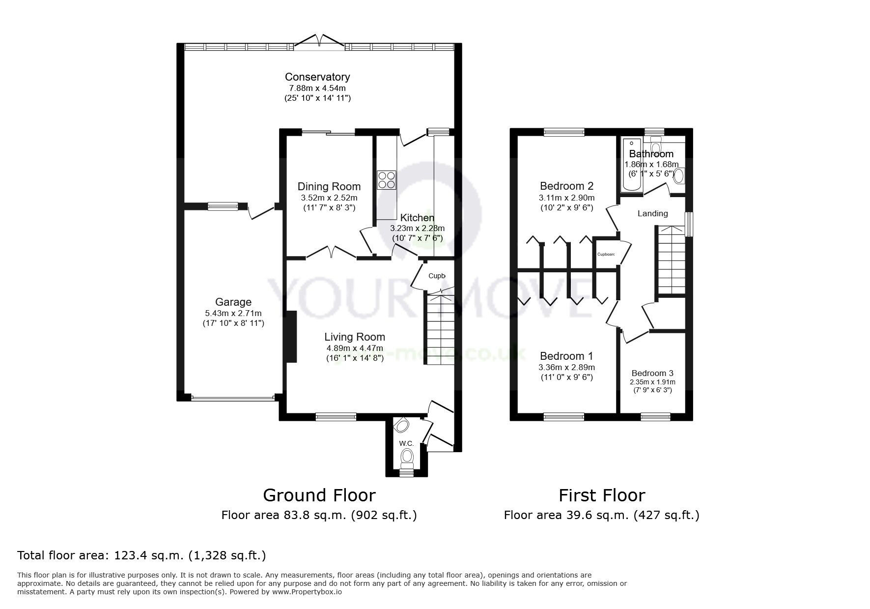 Floorplan of 3 bedroom Detached House for sale, Knockholt Close, Sutton, SM2