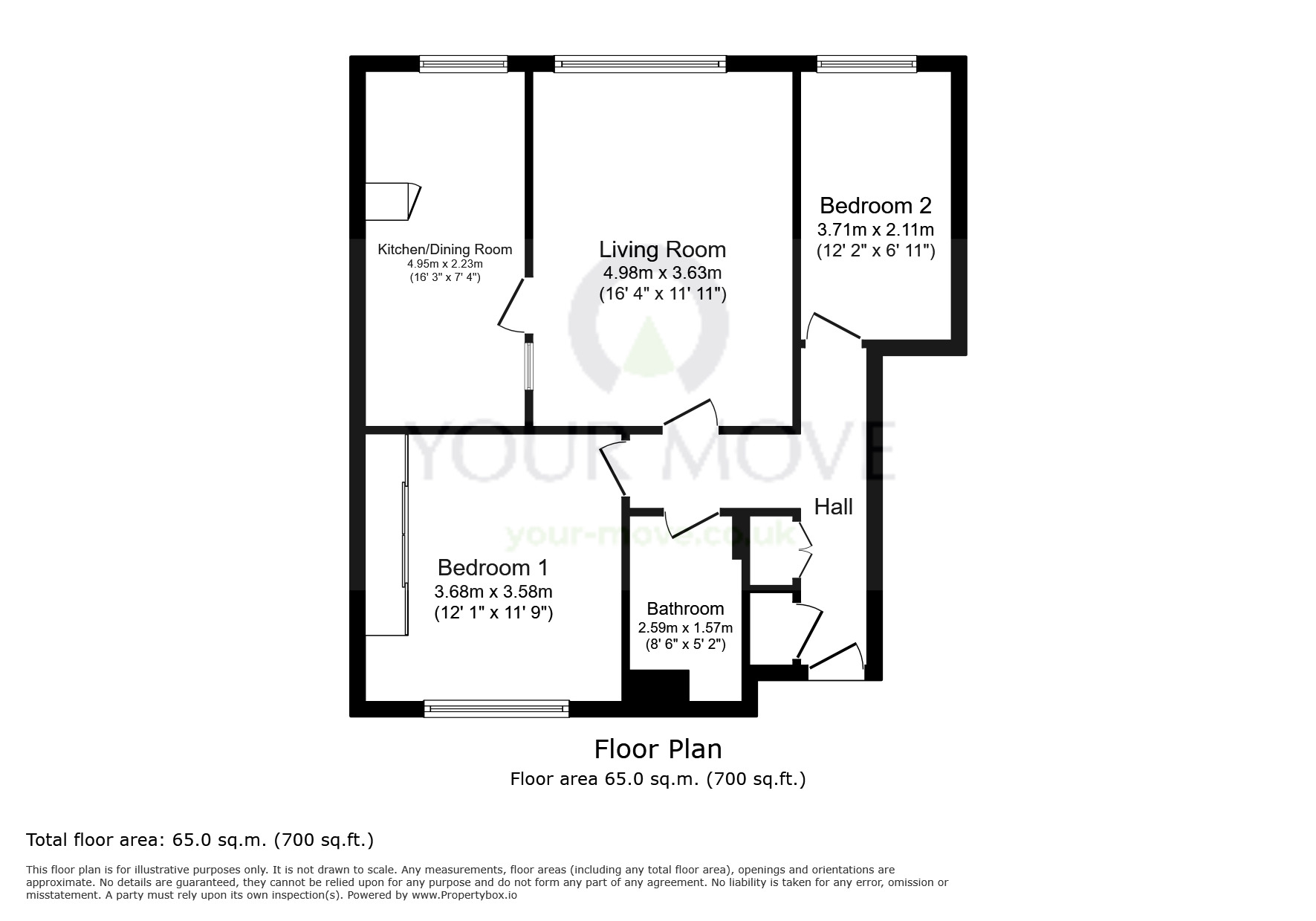 Floorplan of 2 bedroom  Flat for sale, Homefield Park, Sutton, Surrey, SM1