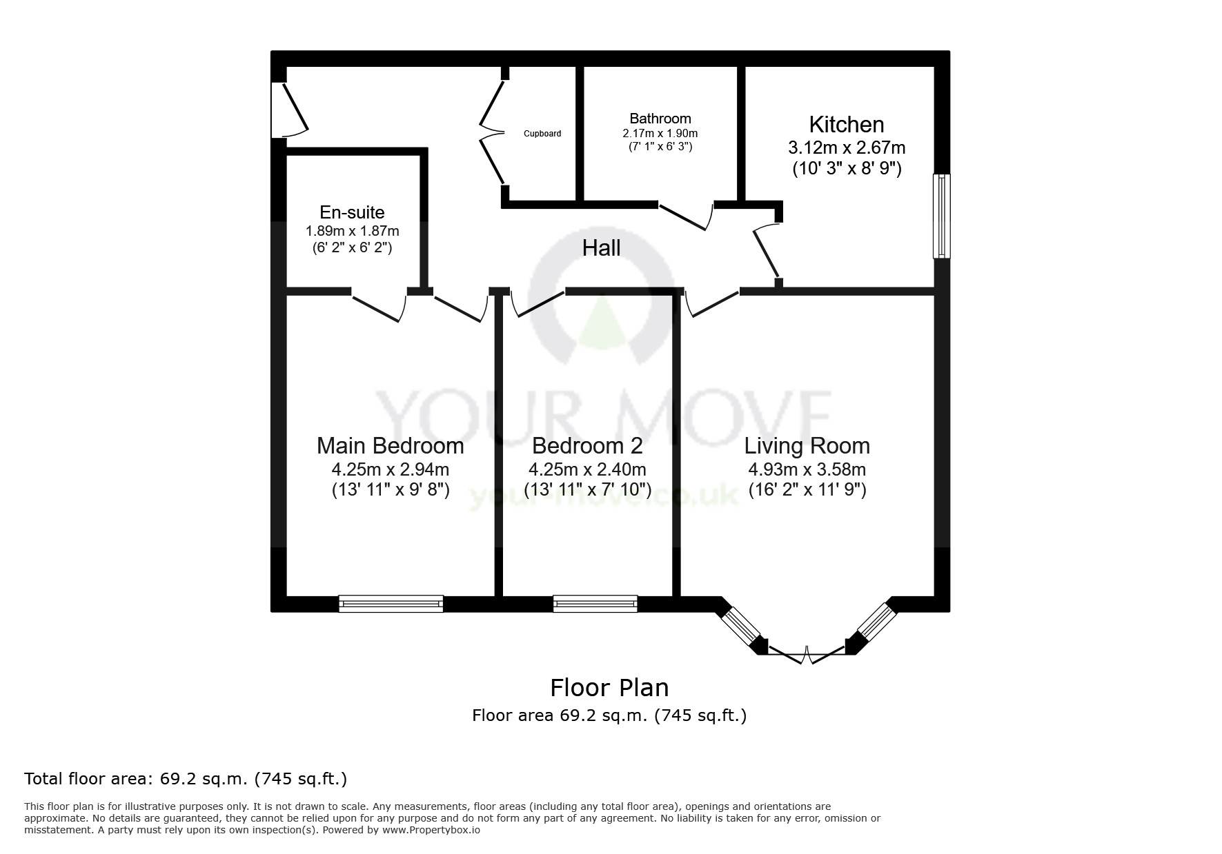 Floorplan of 2 bedroom  Flat for sale, Eaton Road, Sutton, SM2