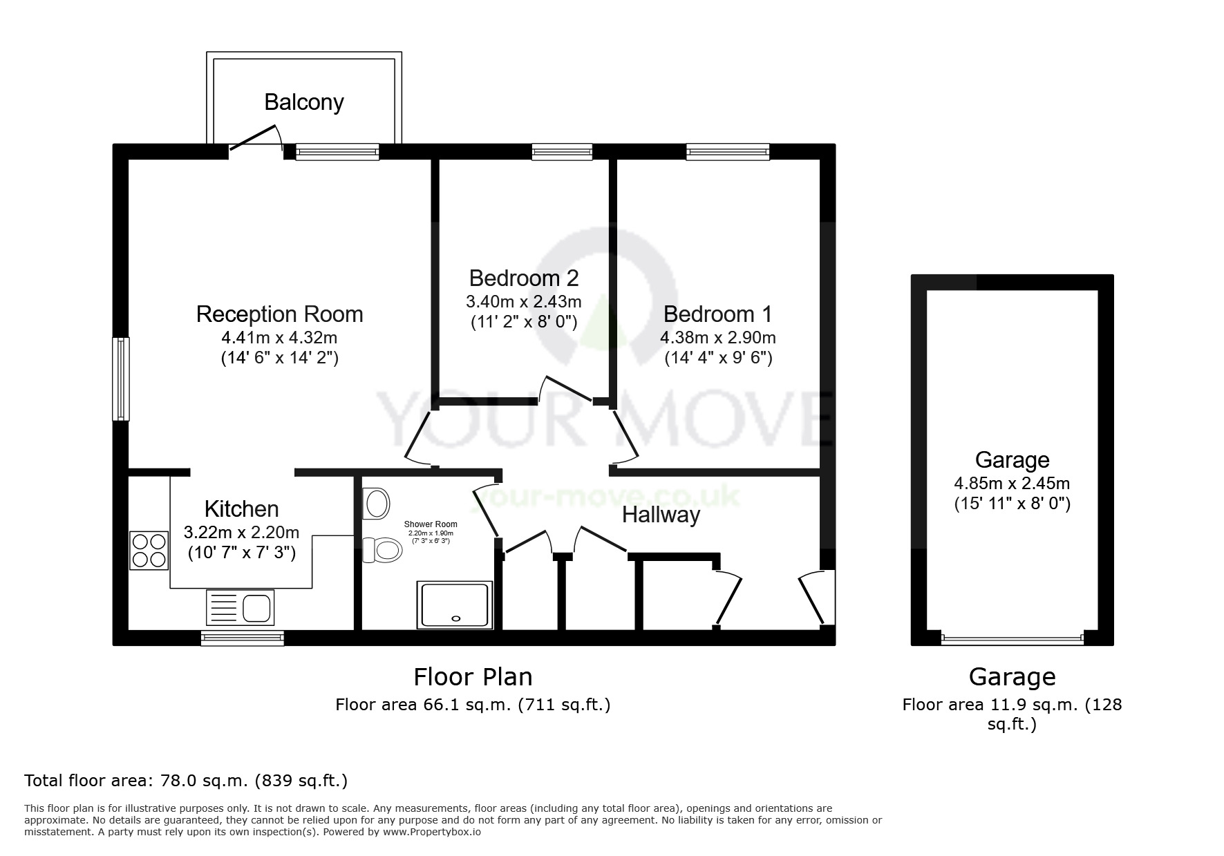 Floorplan of 2 bedroom  Flat for sale, Devonshire Road, Sutton, SM2