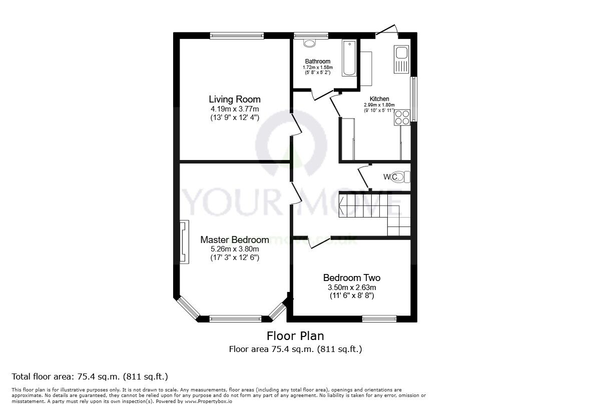 Floorplan of 2 bedroom  Flat for sale, Grove Avenue, Sutton, SM1