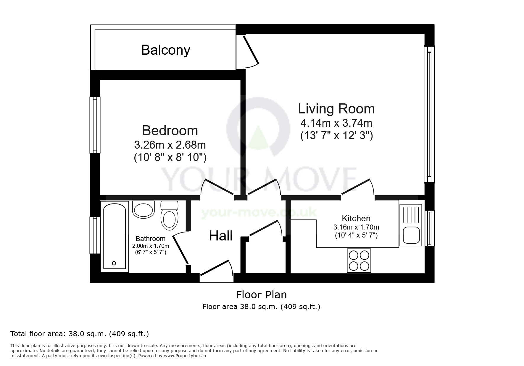 Floorplan of 1 bedroom  Flat for sale, Wellesley Road, Sutton, SM2