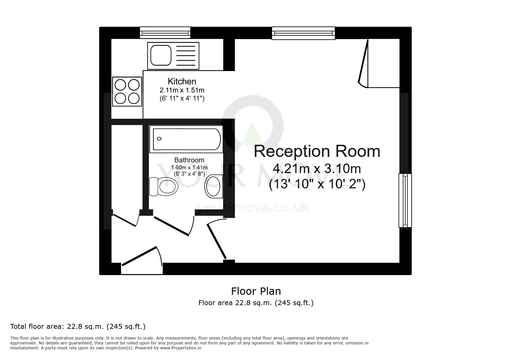Floorplan of 1 bedroom  Flat for sale, Clowser Close, Sutton, SM1