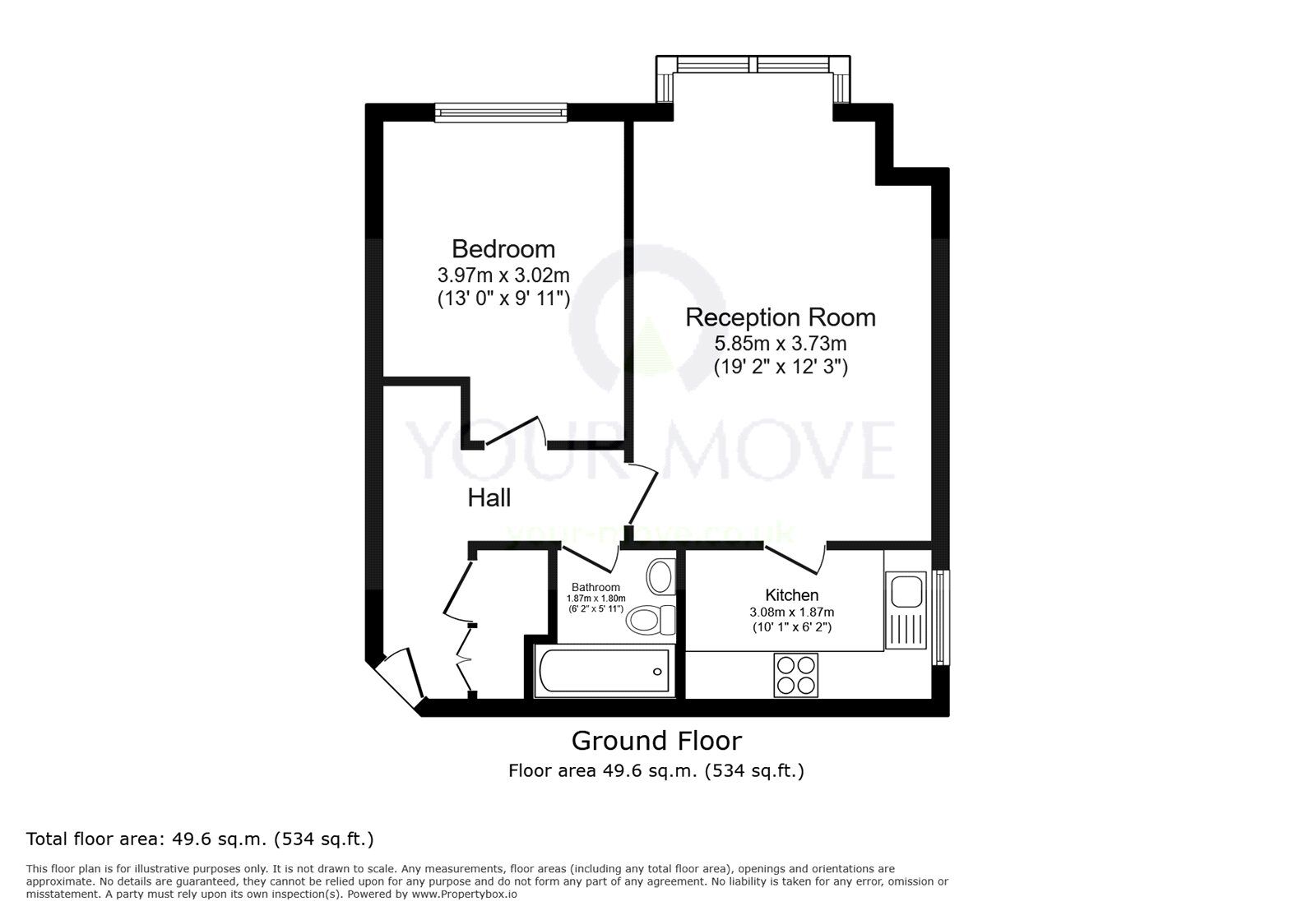 Floorplan of 1 bedroom Flat for sale, Albion Road, Sutton, SM2