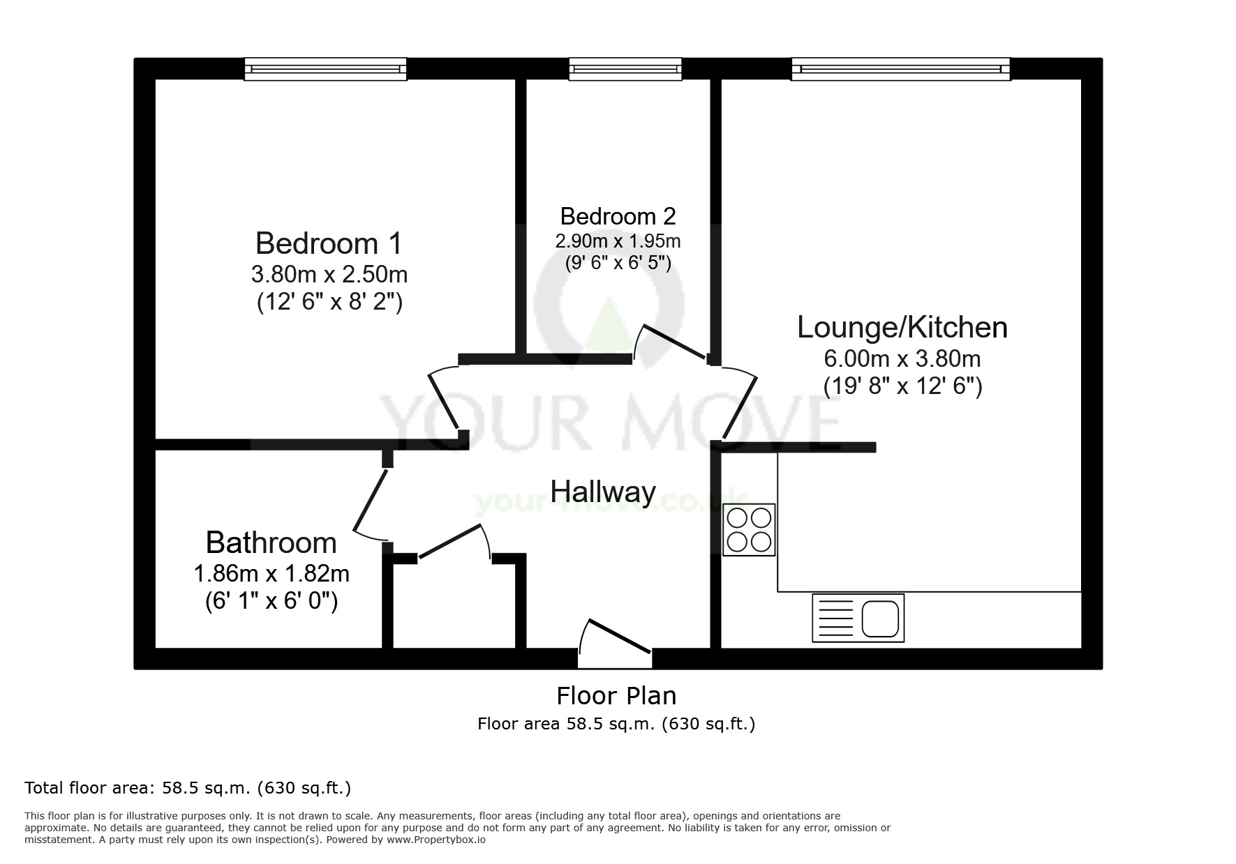 Floorplan of 2 bedroom  Flat for sale, Cedar Road, Sutton, SM2