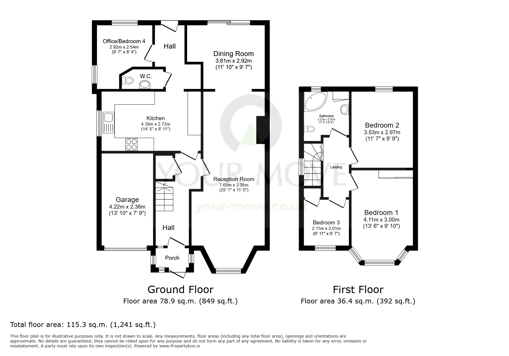 Floorplan of 4 bedroom Semi Detached House for sale, Amesbury Close, Worcester Park, KT4