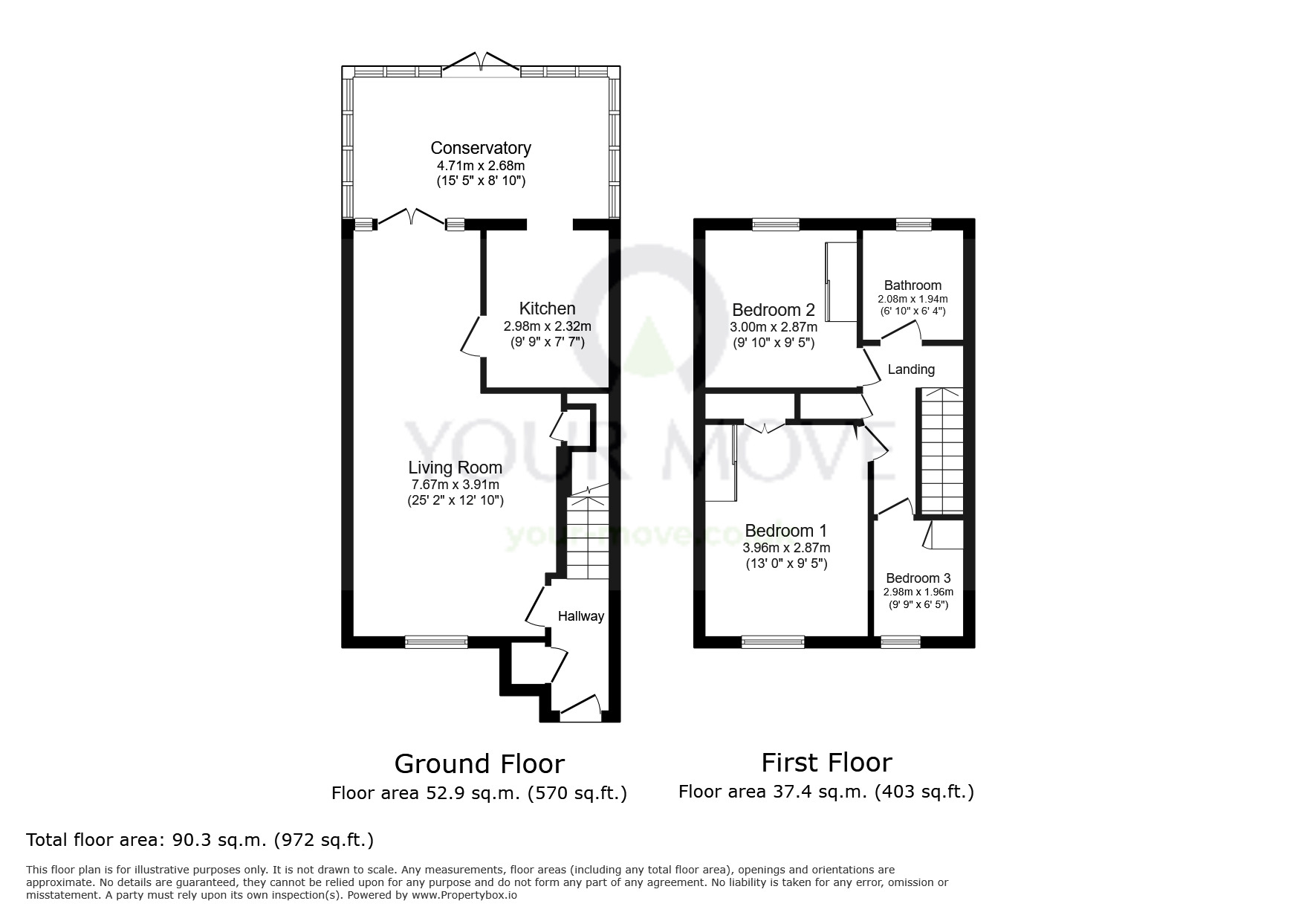 Floorplan of 3 bedroom Mid Terrace House for sale, Chalcot Close, Sutton, SM2