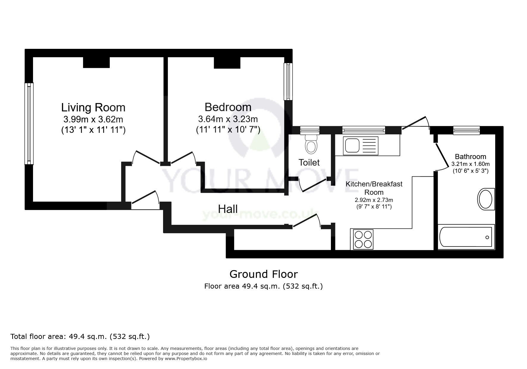 Floorplan of 1 bedroom Flat for sale, 27 Langley Park Road, Sutton, Surrey, SM2