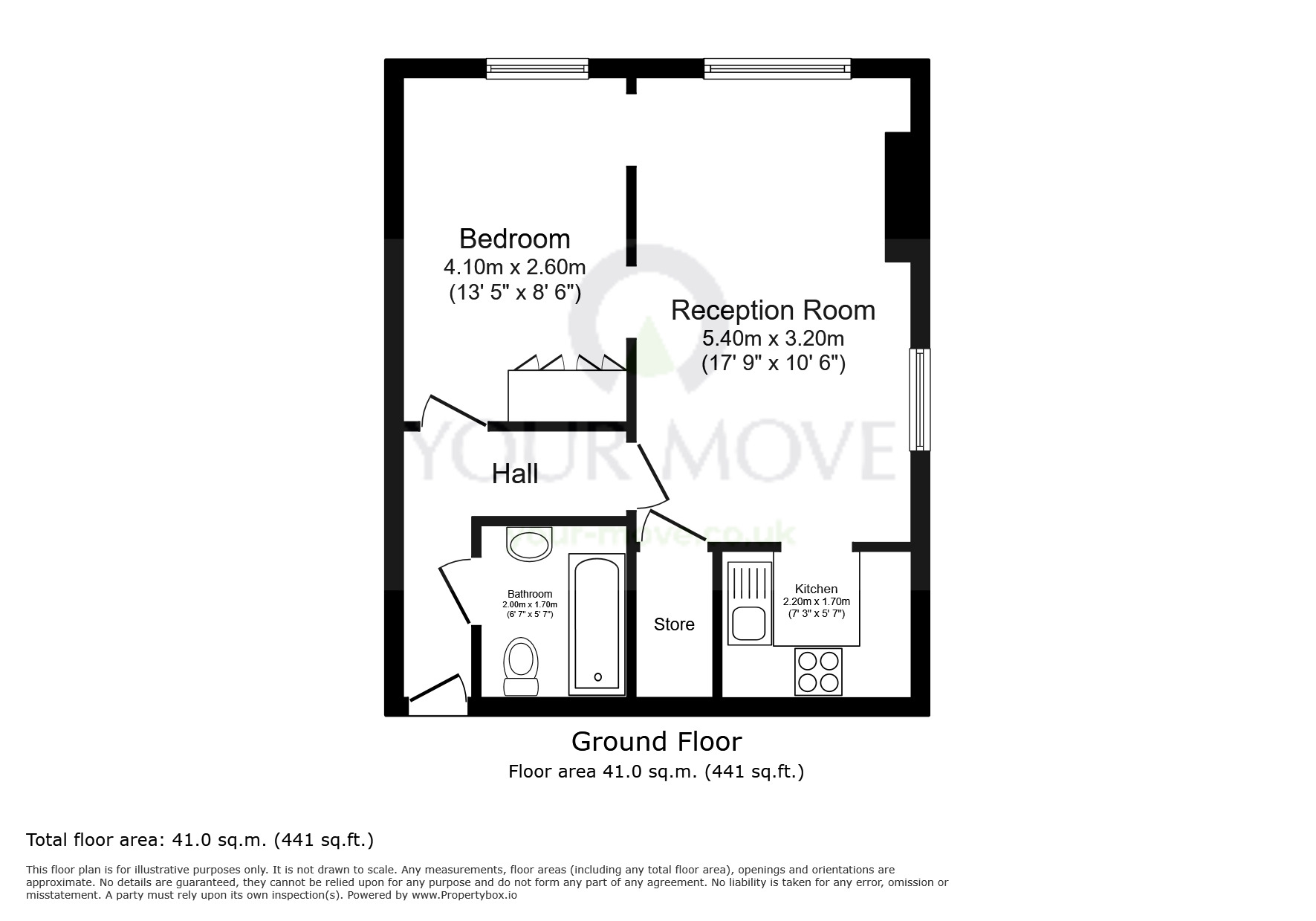 Floorplan of 1 bedroom Flat for sale, Cedar Road, Sutton, SM2