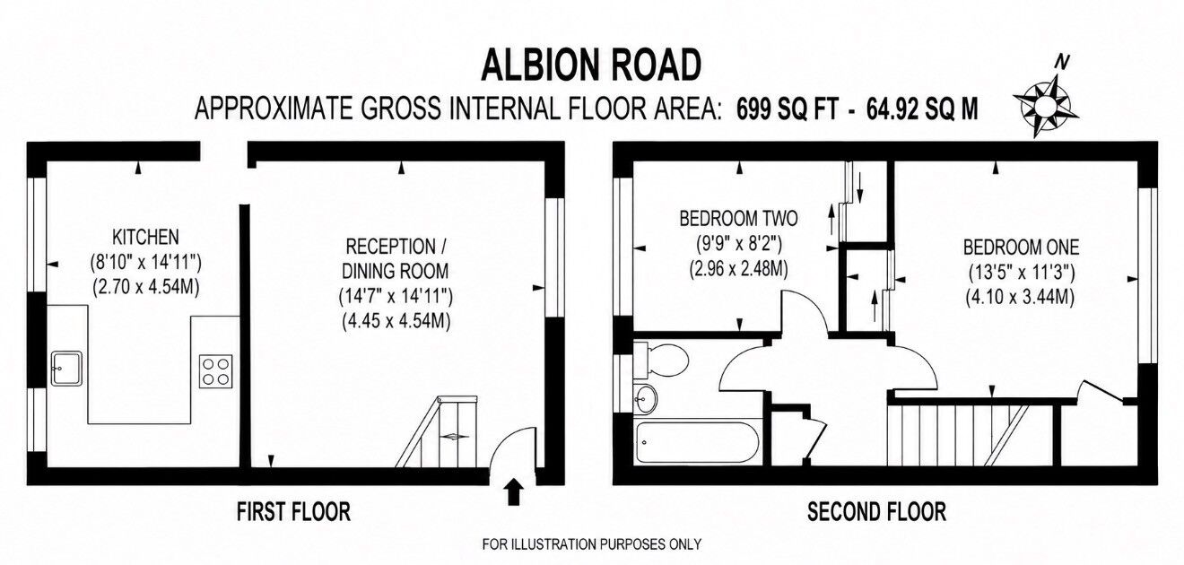 Floorplan of 2 bedroom Flat for sale, Albion Road, Sutton, SM2