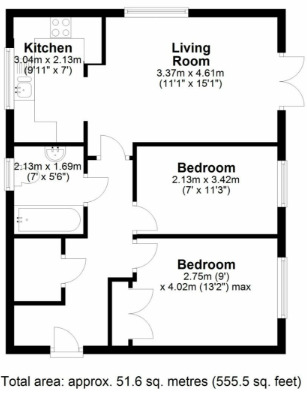 Floorplan of 2 bedroom Flat for sale, Sevenoaks Close, Sutton, SM2
