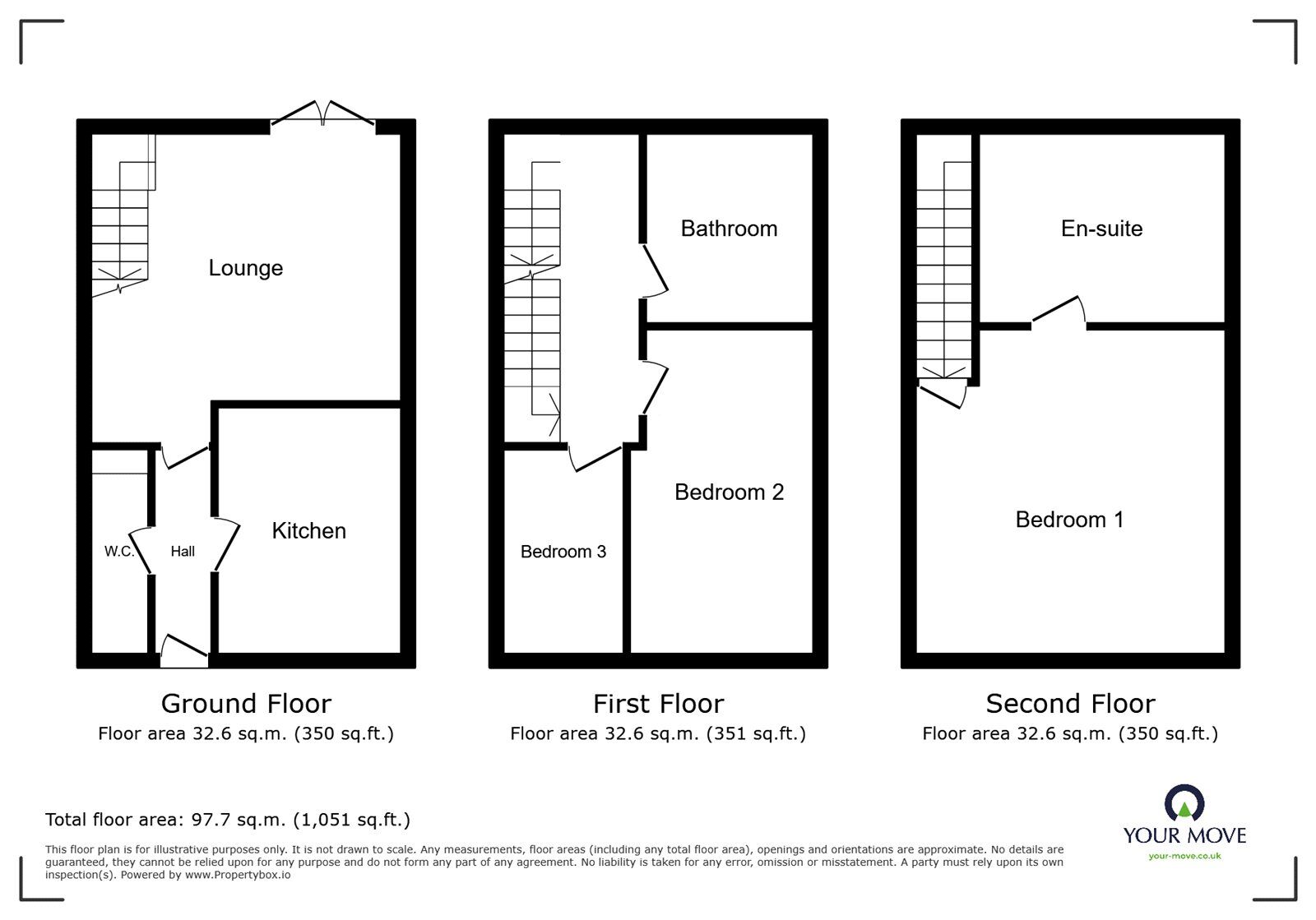 Floorplan of 3 bedroom  House to rent, Crown Mews Mount Pleasant Road, Castle Gresley, Derbyshire, DE11