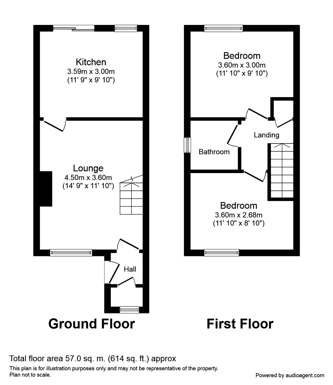 Floorplan of 2 bedroom Semi Detached House to rent, Speedwell Close, Woodville, Derbyshire, DE11