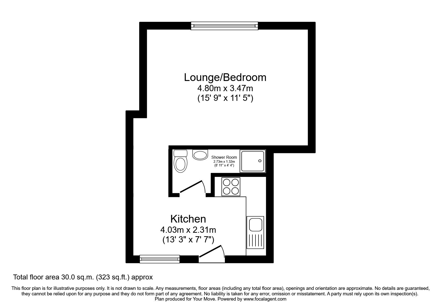 Floorplan of  Flat to rent, Ernest Hall Way, Swadlincote, Derbyshire, DE11