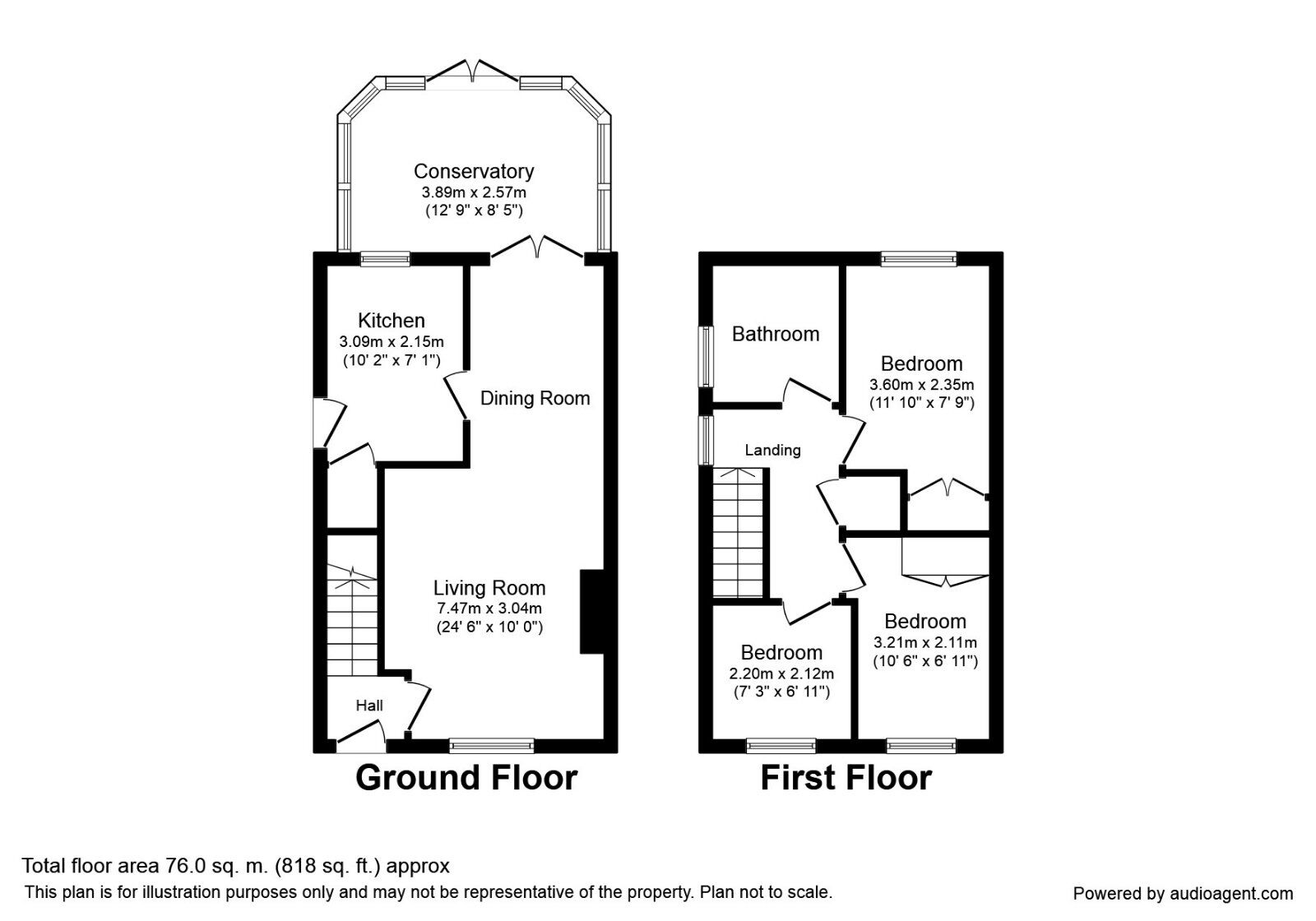Floorplan of 3 bedroom Detached House to rent, Chapel Street, Woodville, Derbyshire, DE11