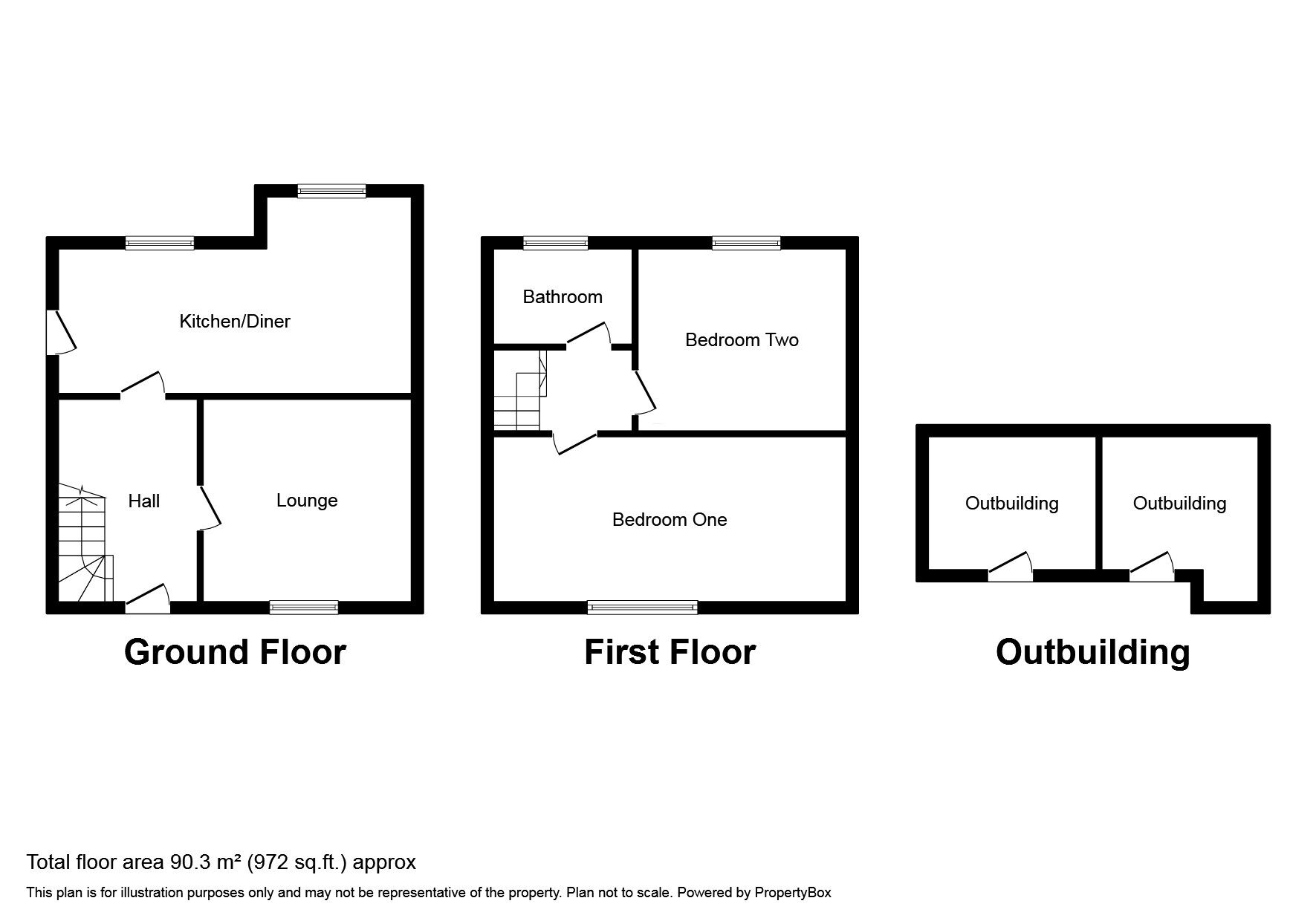 Floorplan of 2 bedroom Semi Detached House for sale, Durham Close, Derbyshire, DE11