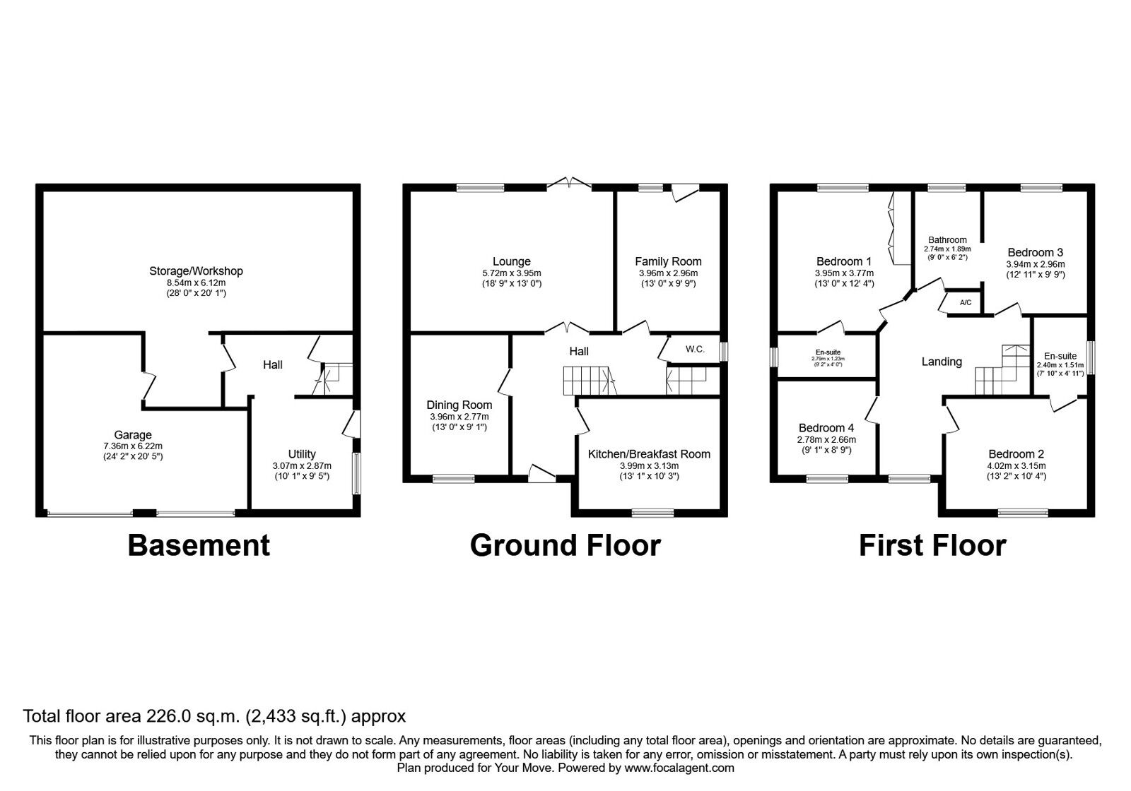 Floorplan of 4 bedroom Detached House for sale, Olders Valley, Woodville, Derbyshire, DE11