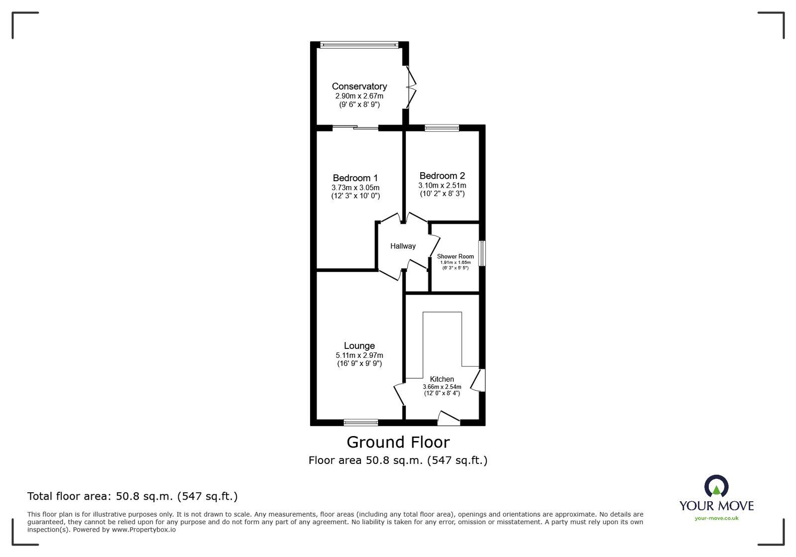Floorplan of 2 bedroom Detached Bungalow for sale, Milton Avenue, Midway, Derbyshire, DE11
