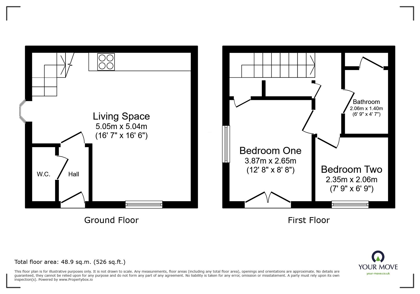 Floorplan of 2 bedroom House to rent, Easton Court, Church Gresley, Derbyshire, DE11