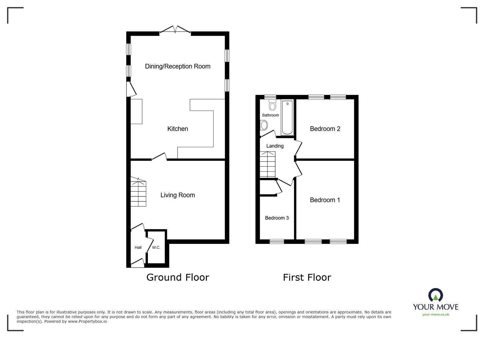 Floorplan of 3 bedroom Detached House to rent, Walnut Close, Newhall, Derbyshire, DE11