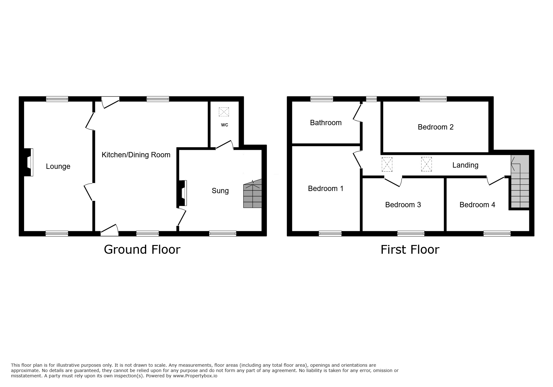 Floorplan of 4 bedroom Mid Terrace House for sale, Linton Road, Castle Gresley, Derbyshire, DE11