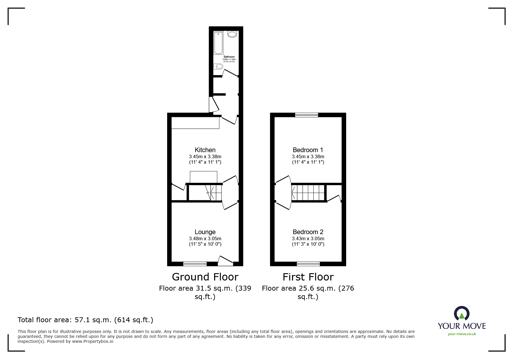 Floorplan of 2 bedroom End Terrace House for sale, Weston Street, Swadlincote, Derbyshire, DE11