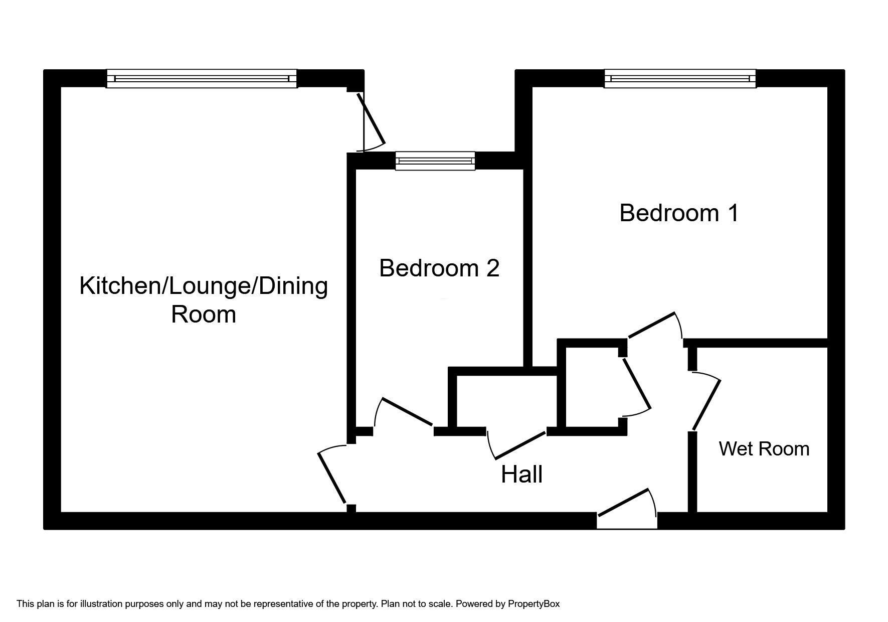 Floorplan of 2 bedroom  Flat for sale, Oakland Village, Hall Farm Road, Swadlincote, Derbyshire, DE11