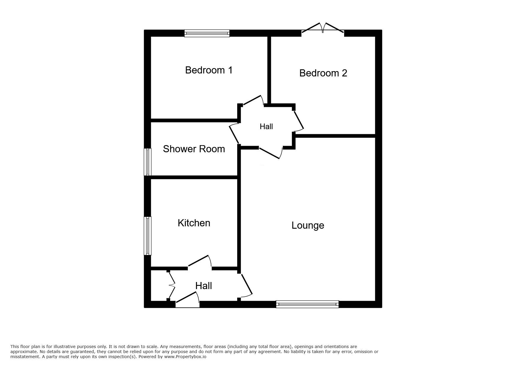 Floorplan of 2 bedroom Semi Detached Bungalow for sale, Meadow Lane, Newhall, Derbyshire, DE11