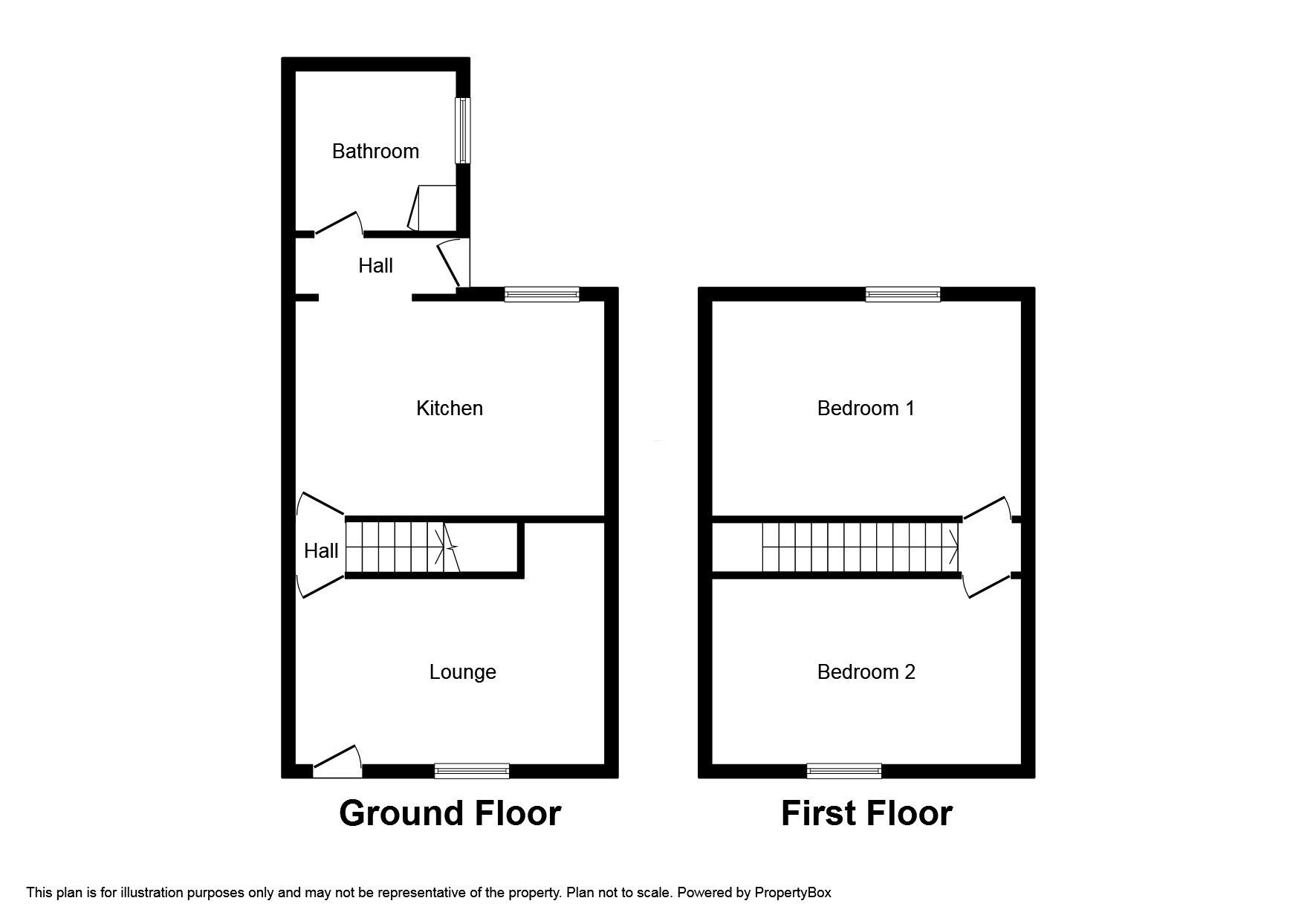 Floorplan of 2 bedroom End Terrace House for sale, Regent Street, Church Gresley, Derbyshire, DE11