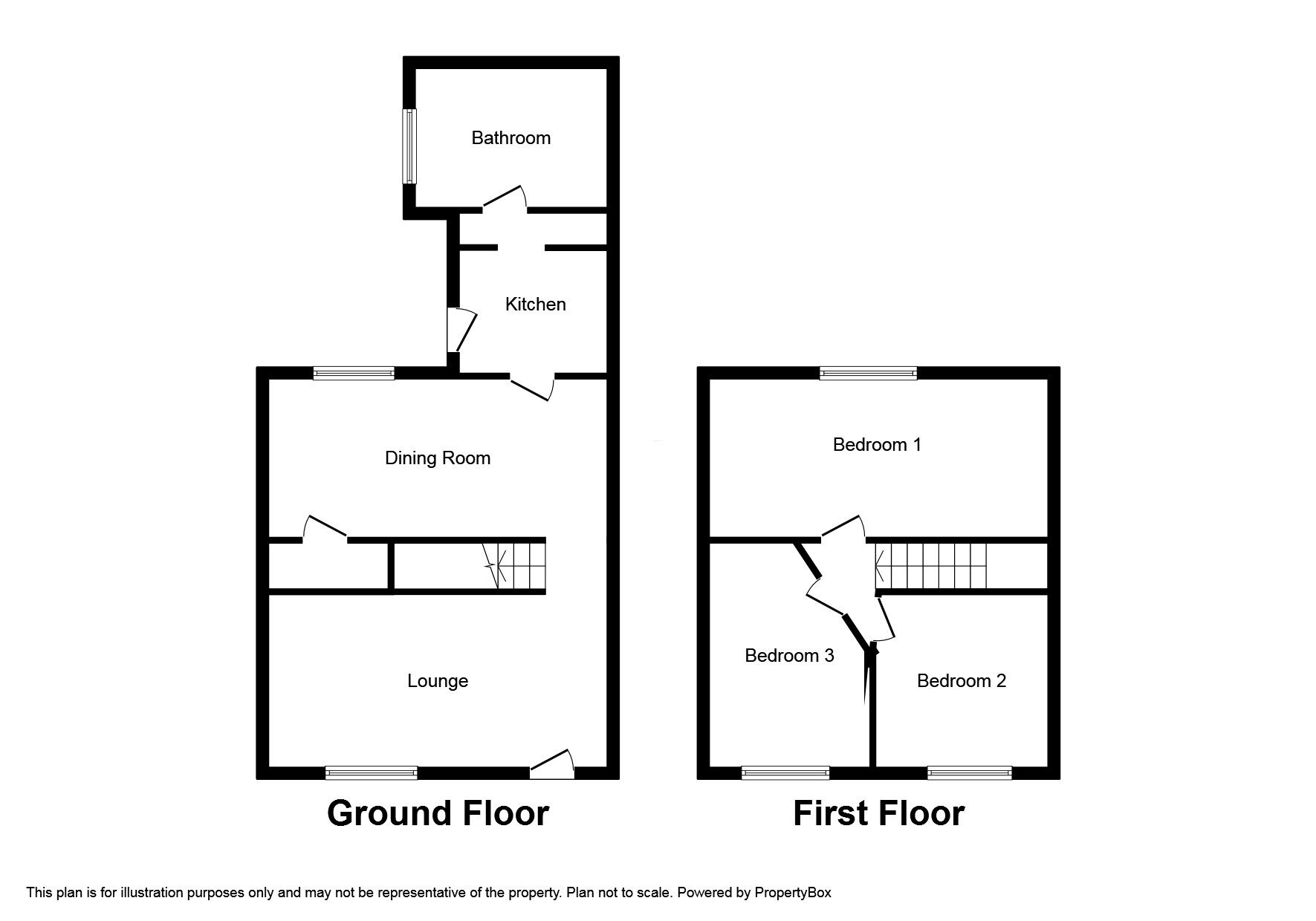 Floorplan of 3 bedroom Mid Terrace House to rent, Union Road, Swadlincote, Derbyshire, DE11