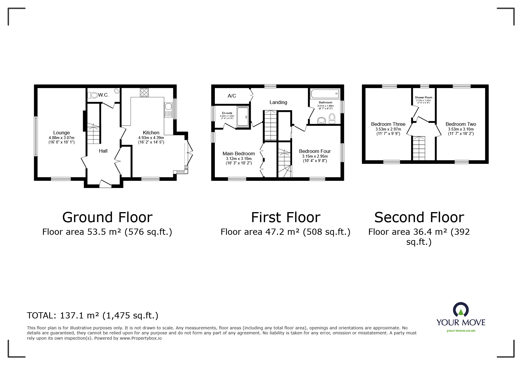 Floorplan of 4 bedroom Detached House for sale, Sunderland Close, Church Gresley, Derbyshire, DE11