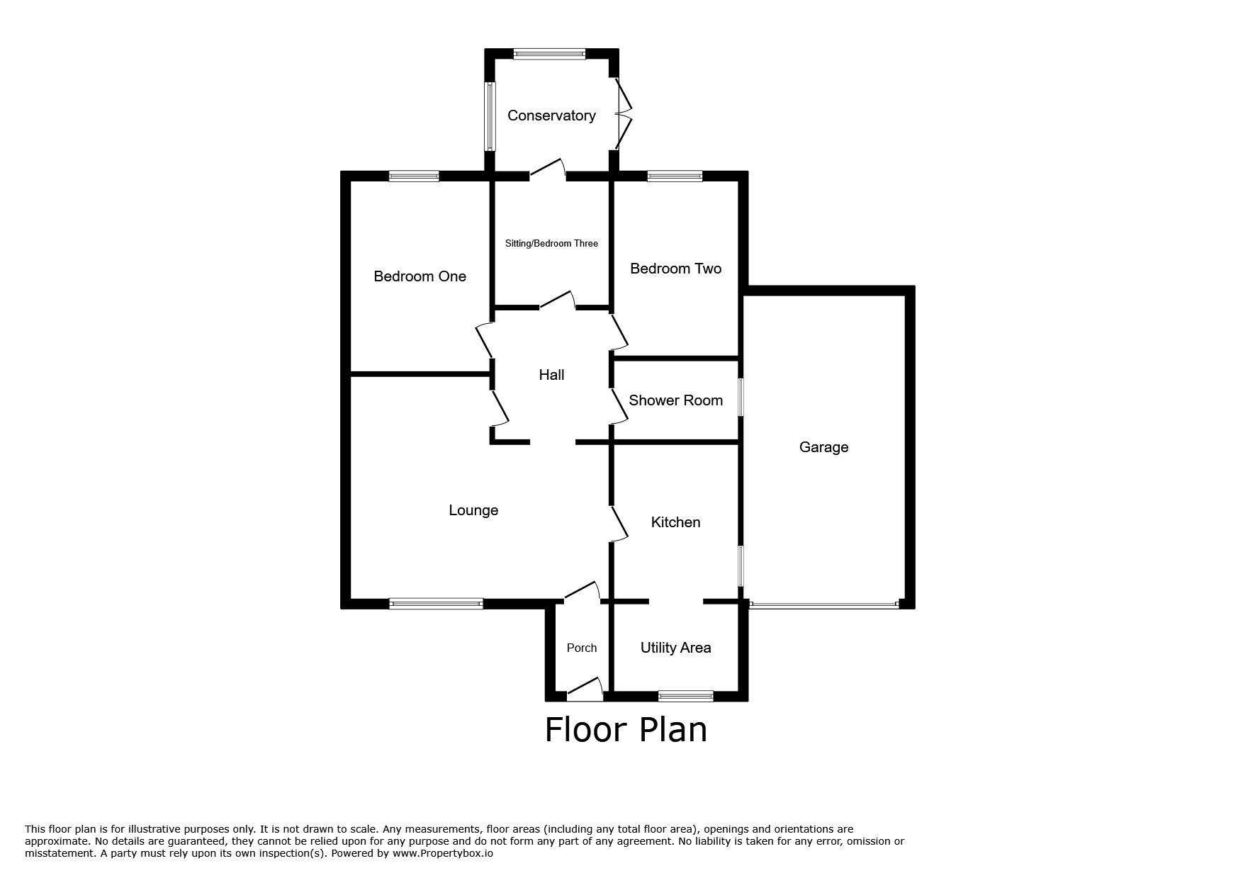 Floorplan of 2 bedroom Semi Detached Bungalow for sale, Chiltern Road, Swadlincote, Derbyshire, DE11