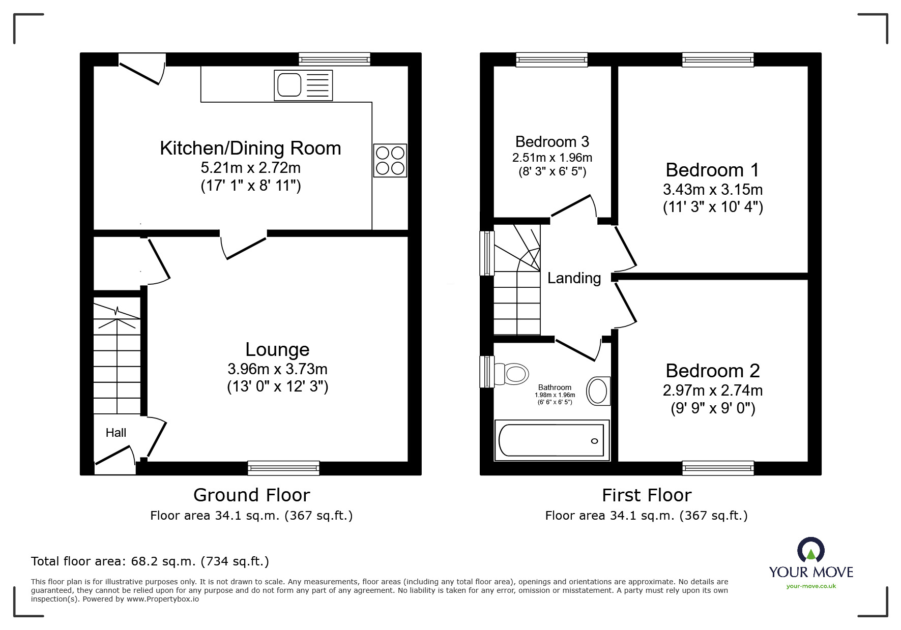 Floorplan of 3 bedroom Semi Detached House for sale, Burton Road, Castle Gresley, Derbyshire, DE11
