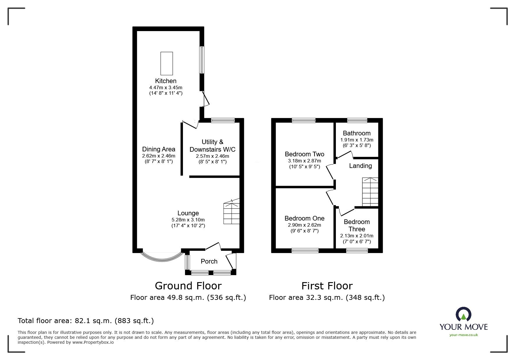 Floorplan of 3 bedroom Semi Detached House for sale, Willow Drive, Newhall, Derbyshire, DE11