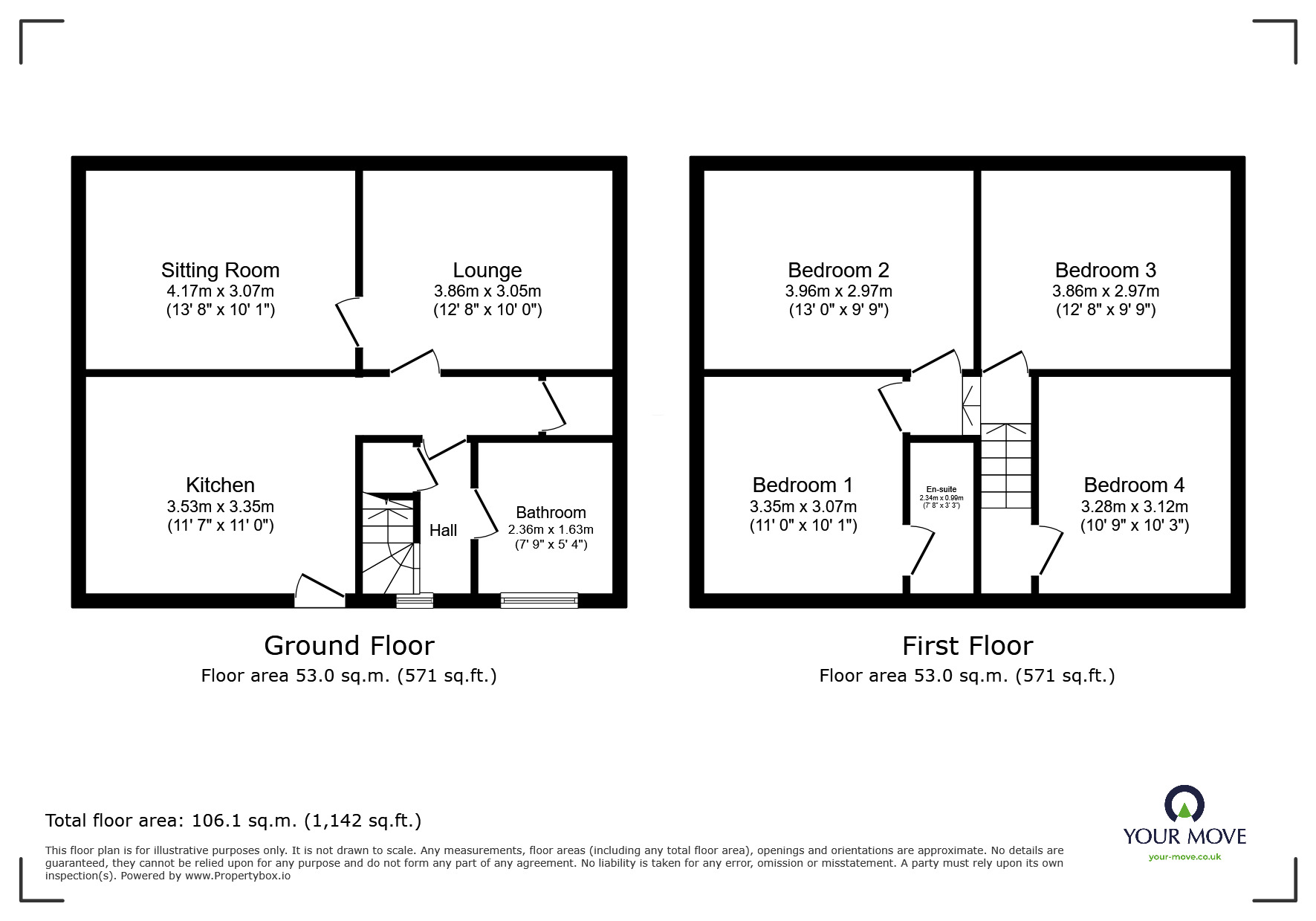 Floorplan of 4 bedroom Detached House for sale, Granville Street, Woodville, Derbyshire, DE11